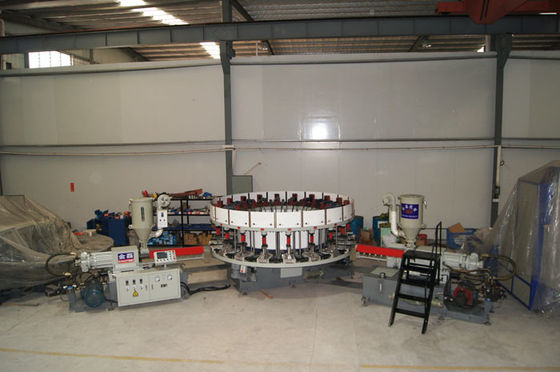 8.2 * 3.6 * 2.5M بك أحذية ماكينة 20 محطة للمواد الخام بالحرارة