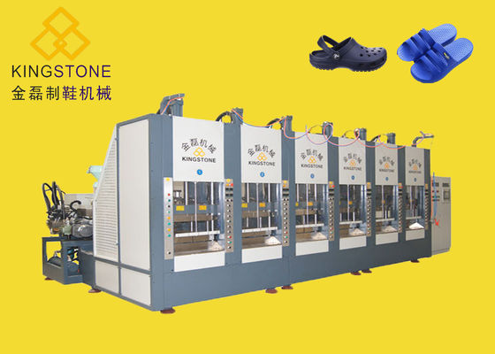 ماكينة صنع الأحذية البلاستيكية بنظام المؤازرة لأحذية الأحذية ذات النعل الرغوي EVA مع 300-400 زوج / ساعة