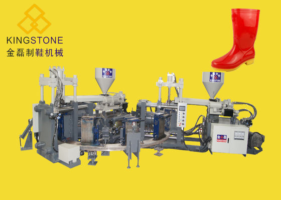 معدات صنع أحذية المطر ذات اللونين PVC / معدات صنع أحذية المطر 12 محطة